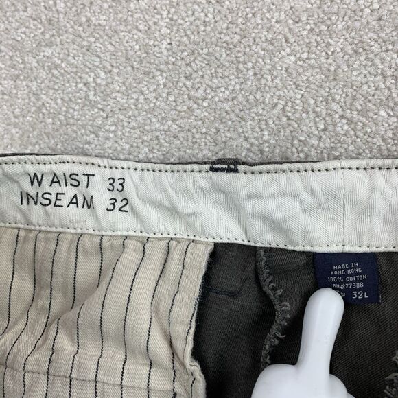 J.Crew Vintage Button Fly Khaki Chino Pants Men 33x32 Cotton Officer - Picture 15 of 16